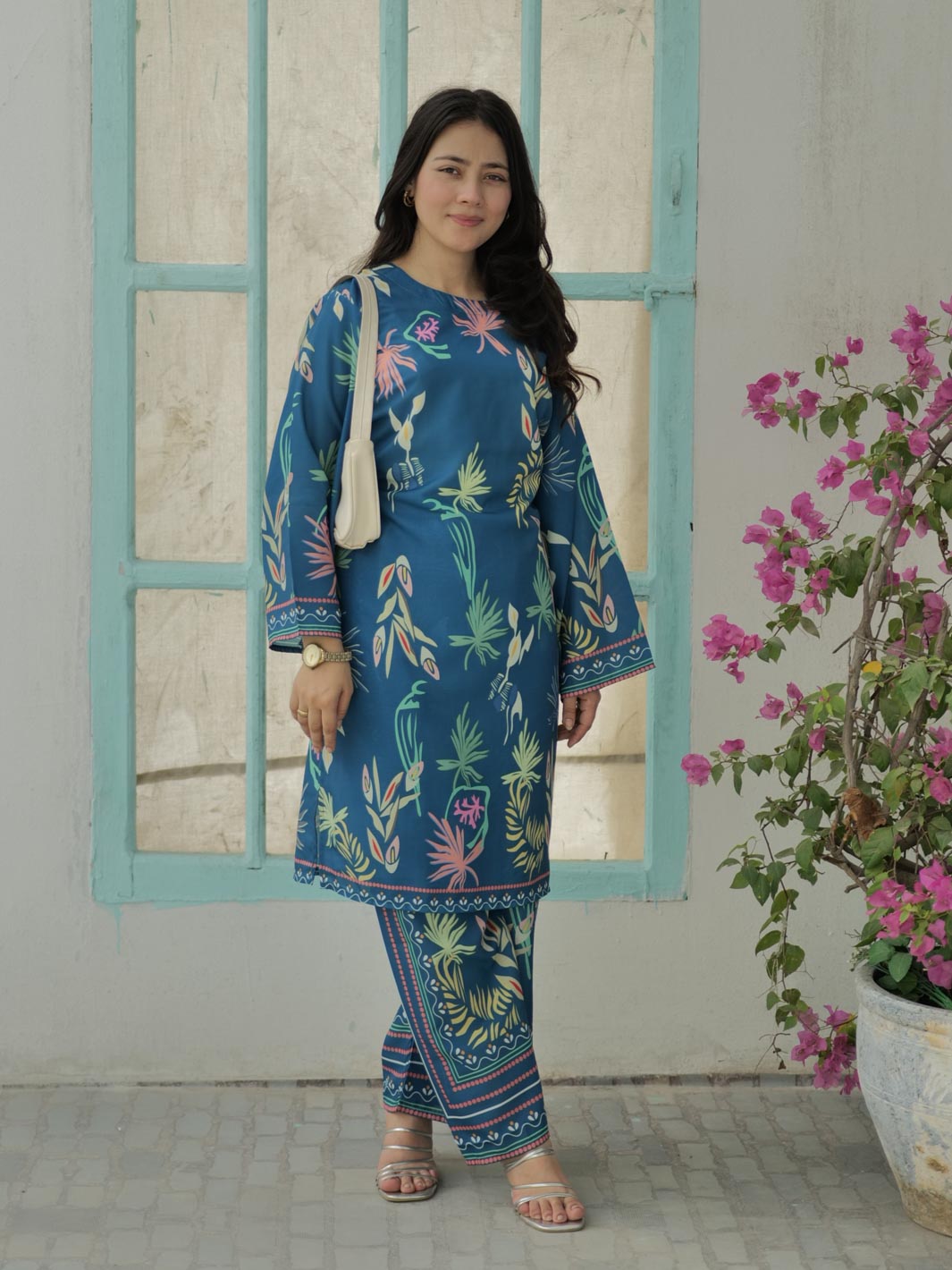 Umeed Co-Ord Set (Steel Blue)