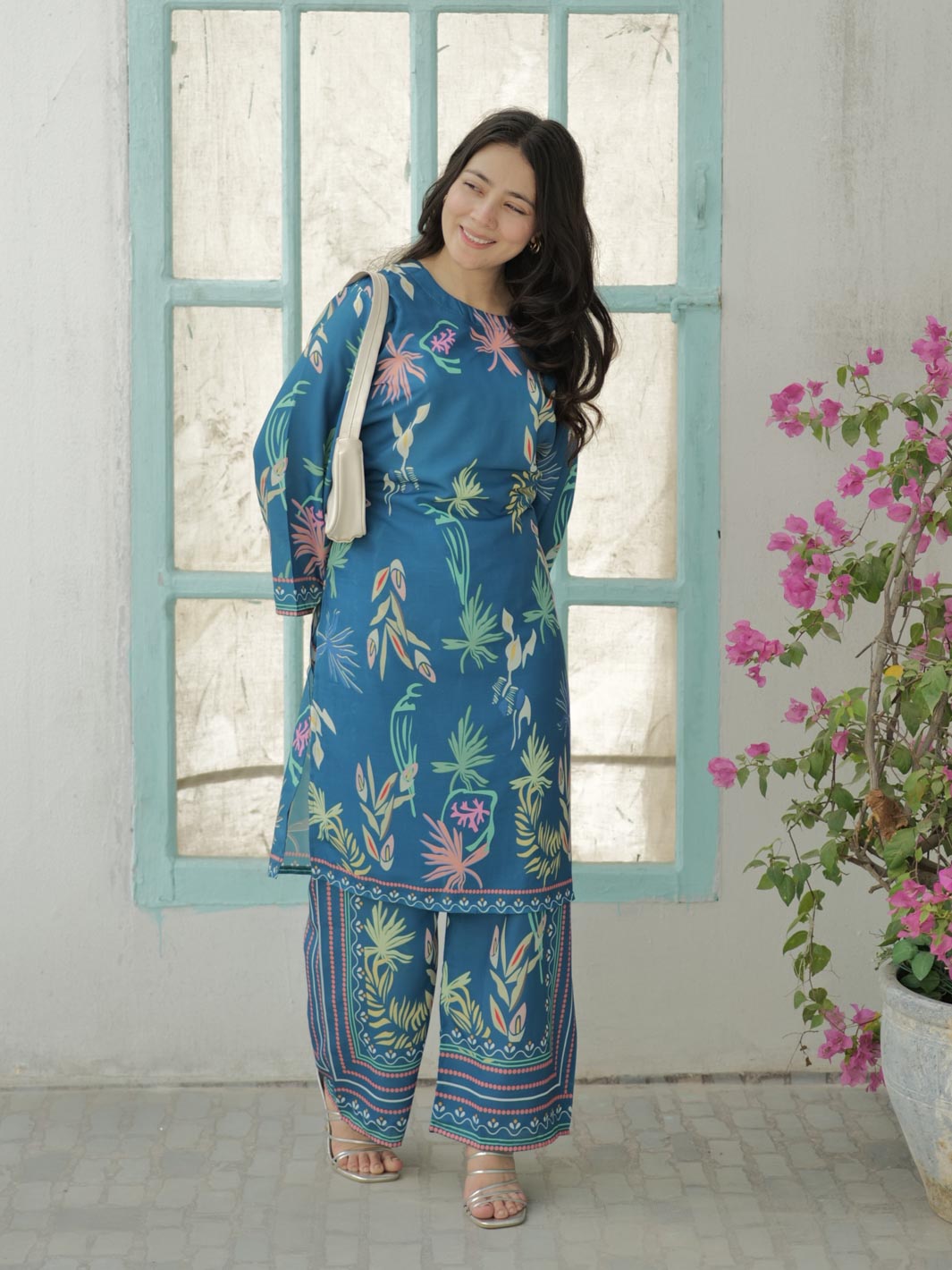 Umeed Co-Ord Set (Steel Blue)