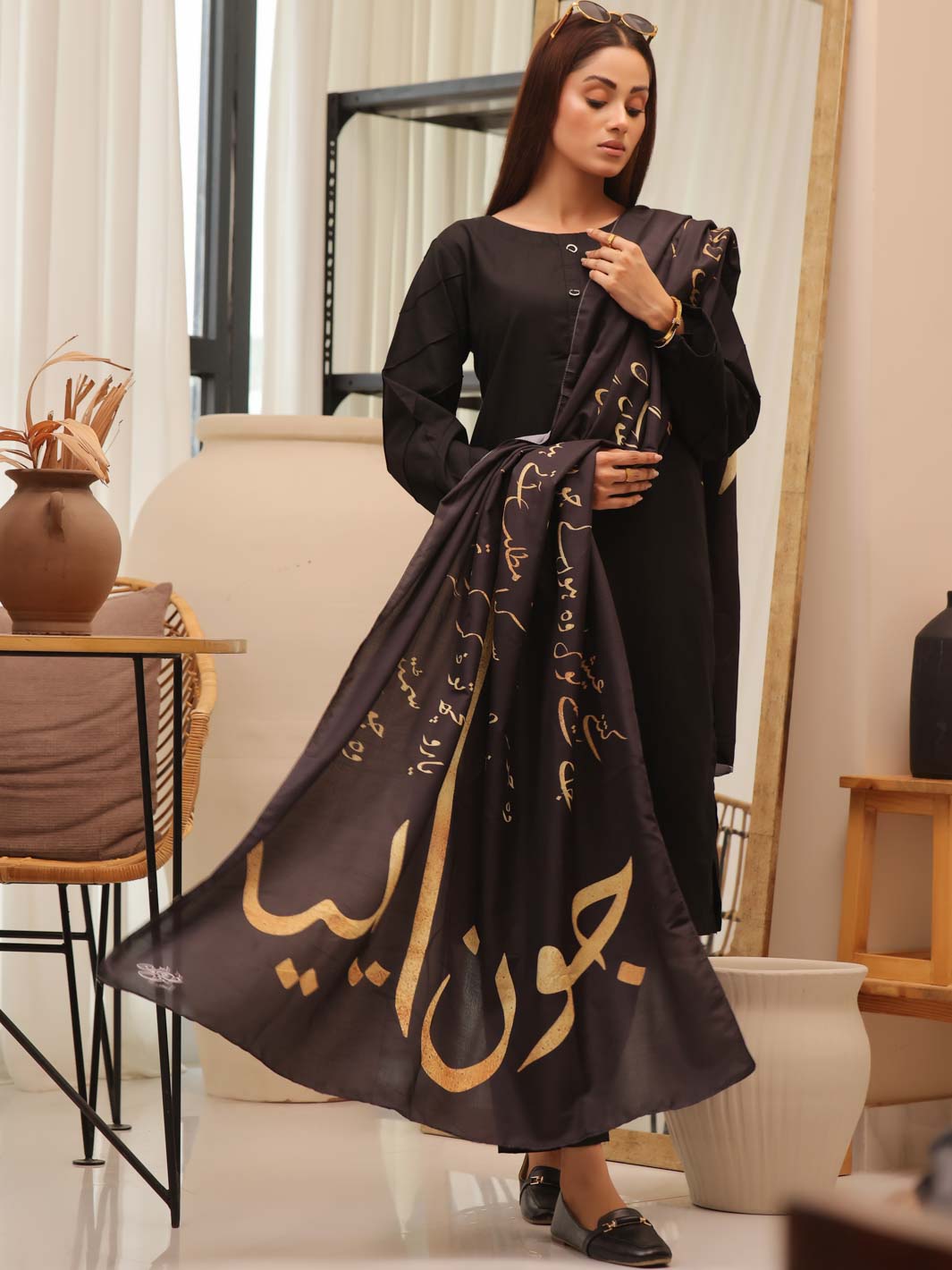 Jaun Elia Dupatta (Black)
