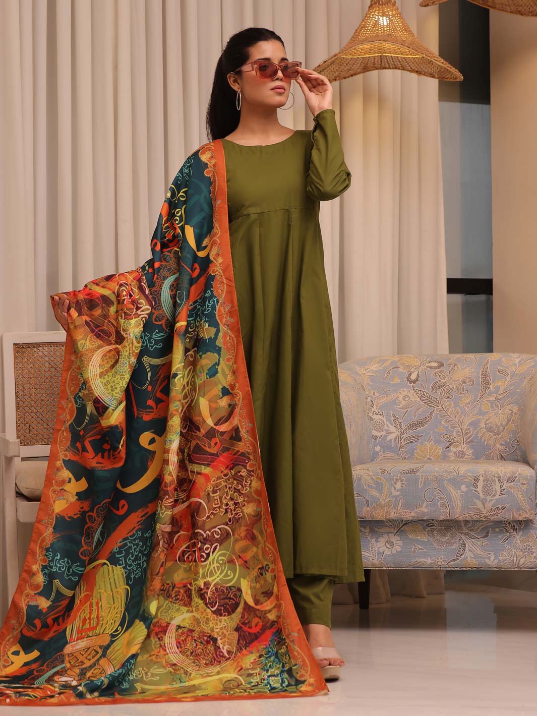 Rangeen Silk Dupatta