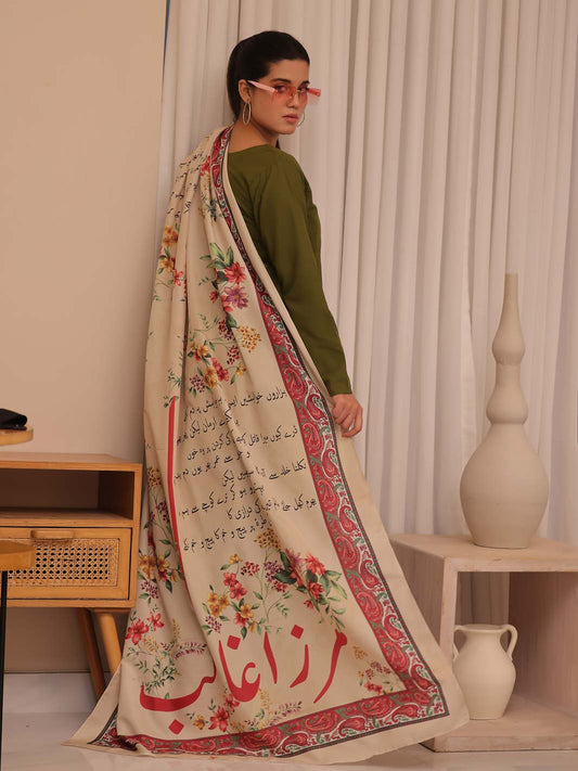 Phool Aur Ghalib Silk Dupatta (Skin)