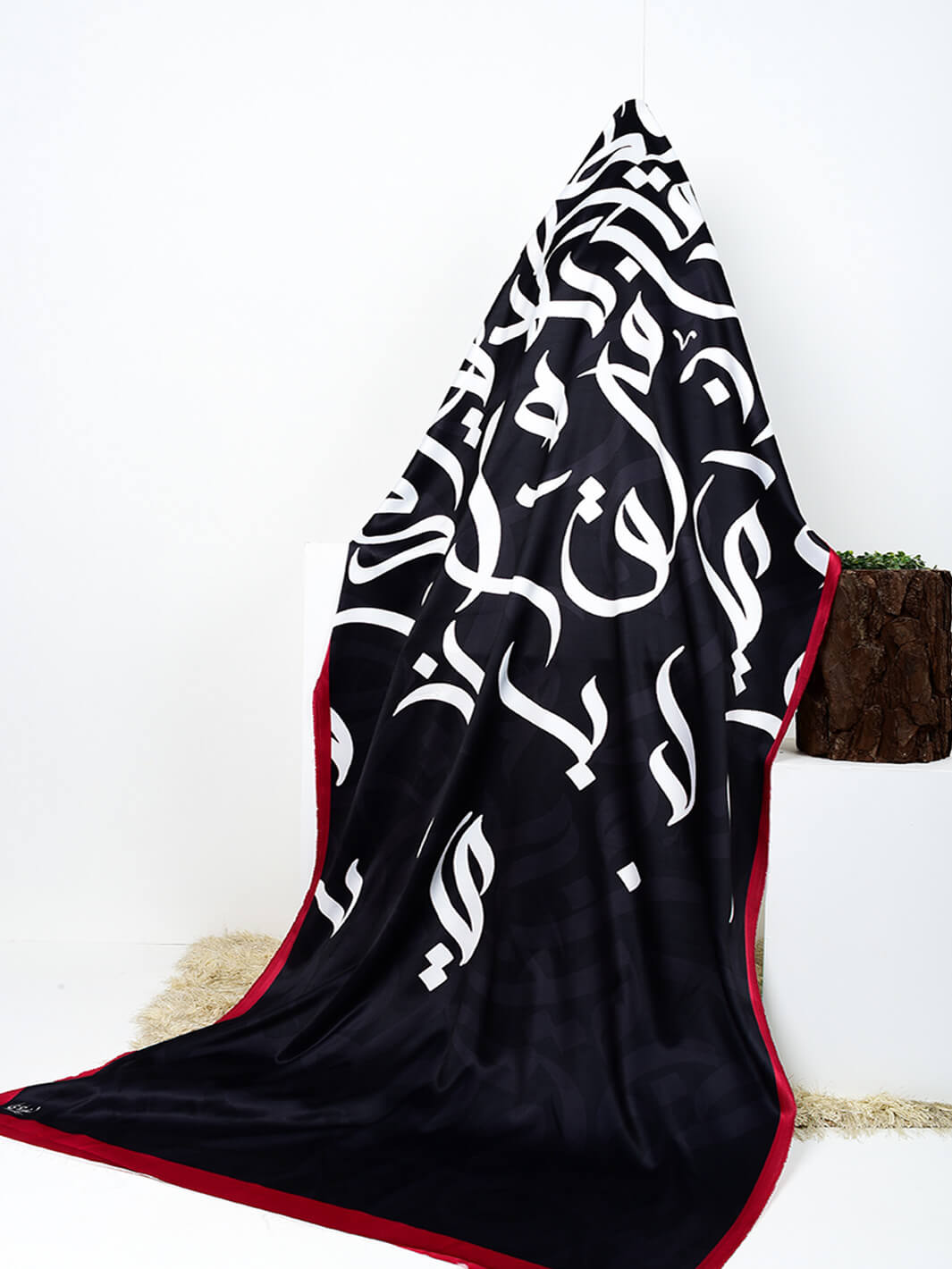 Huroof Silk Dupatta (Black)