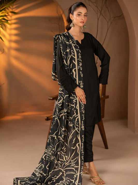 Doodle Art Dupatta (Black)