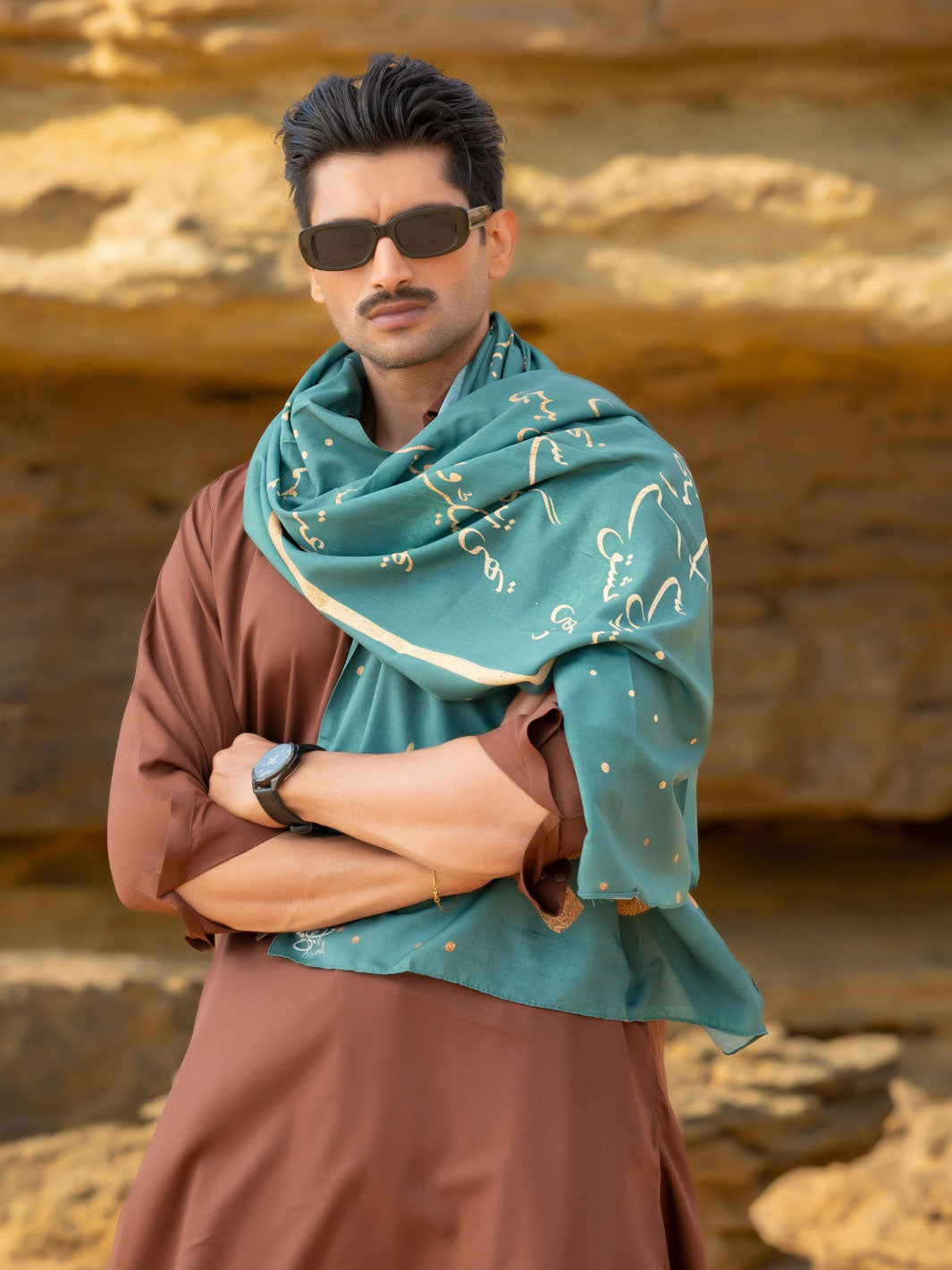 Iqbal Ka chand Stole (green-Men)