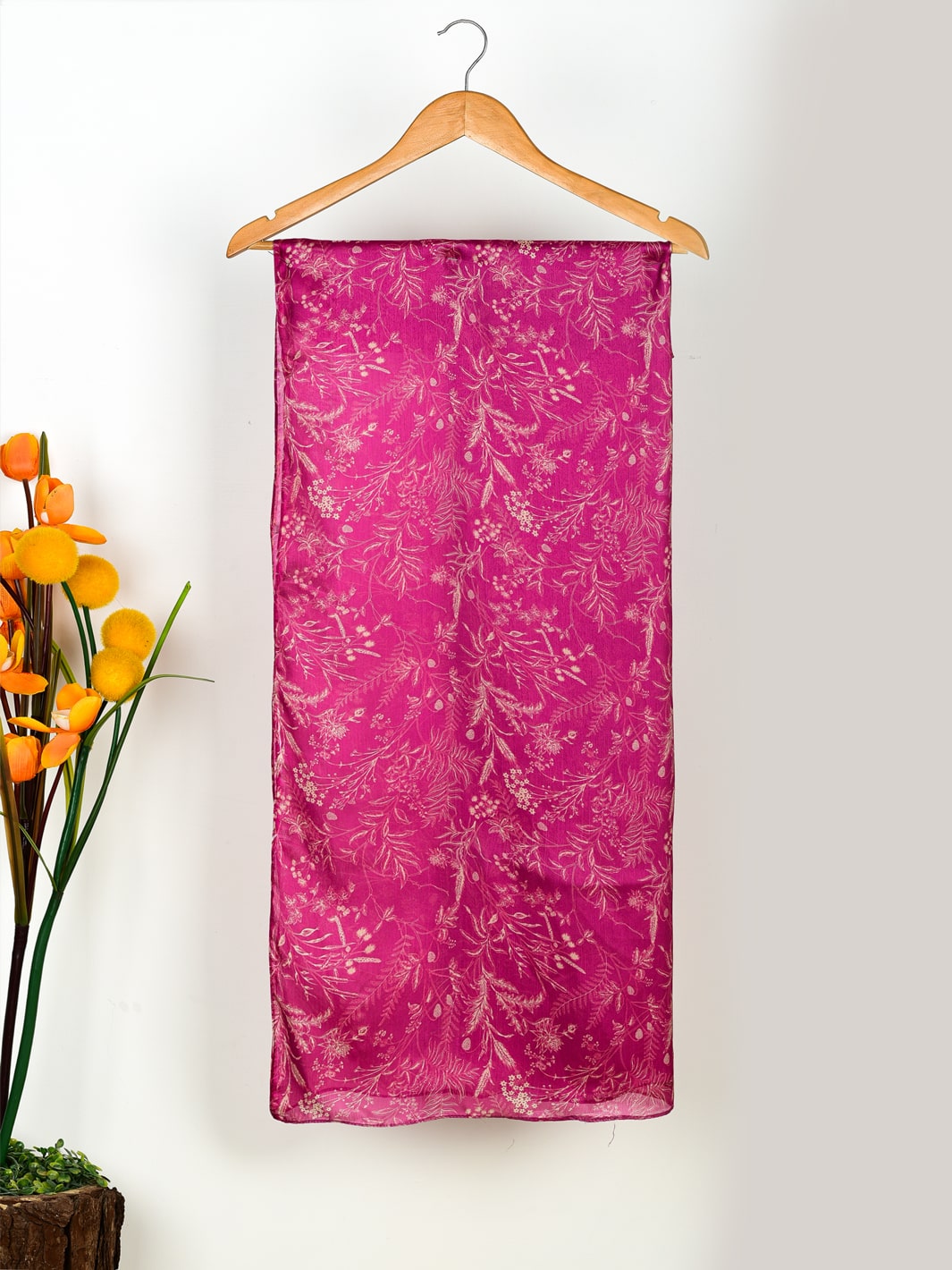 Farazi Floral Stole (Hot Pink)