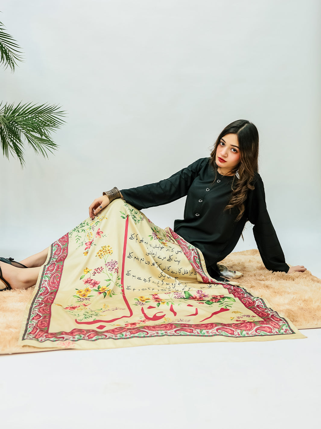 Phool Aur Ghalib Silk Dupatta (Skin)