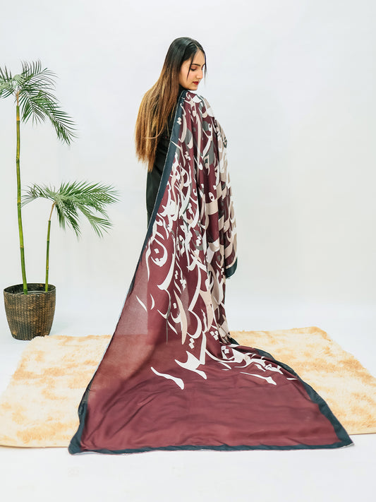 Tadrees voile Dupatta (maroon)
