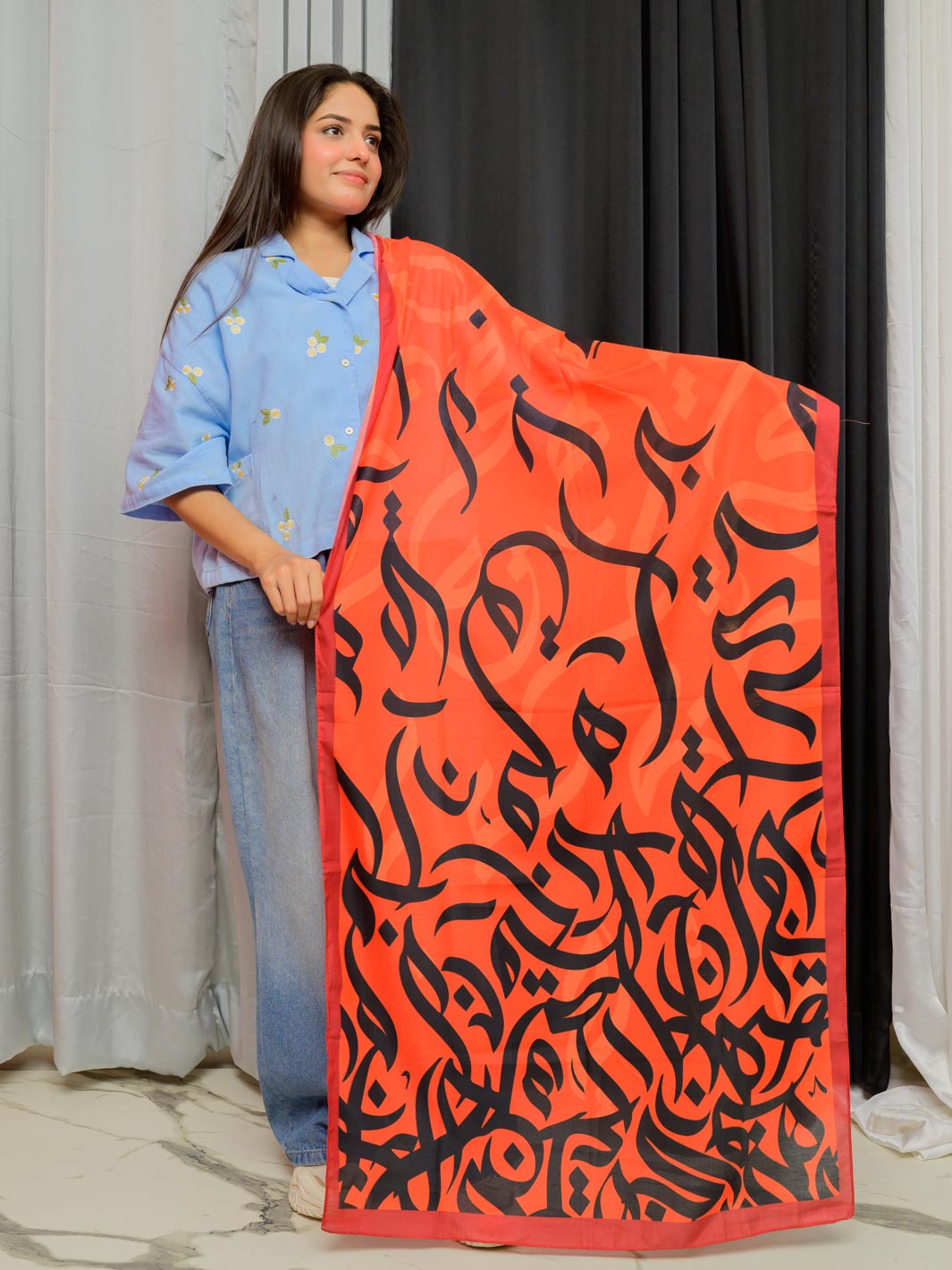 Huroof Stole (Orange)