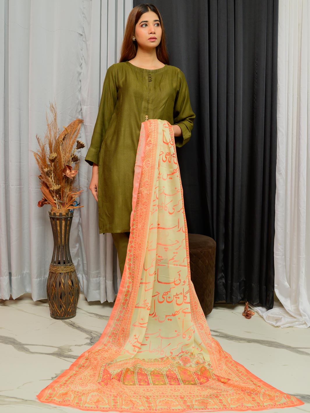 Yaqeen Premium Silk Dupatta (Off White)