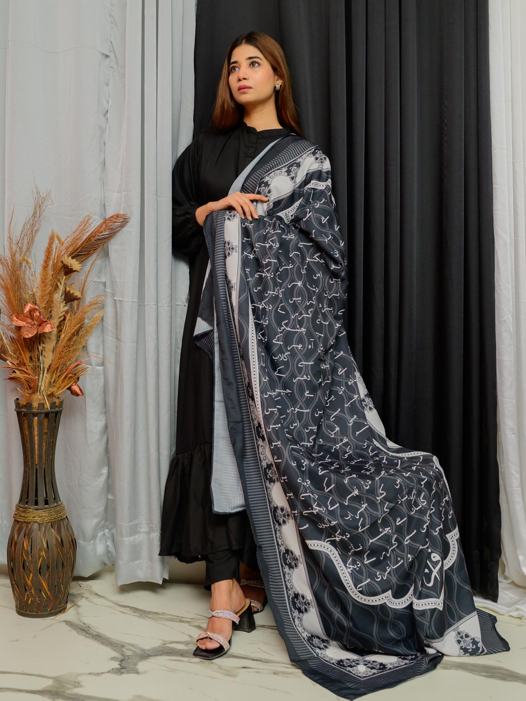 Sitara Falak Dupatta(Black)