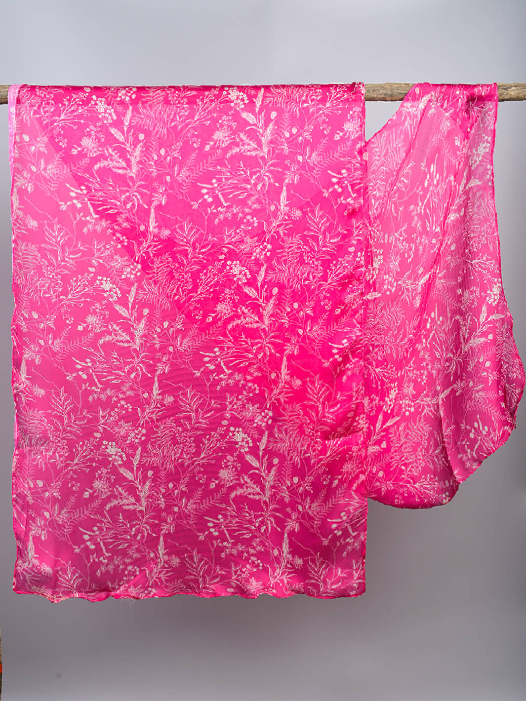 Farazi Floral Stole (Hot Pink)