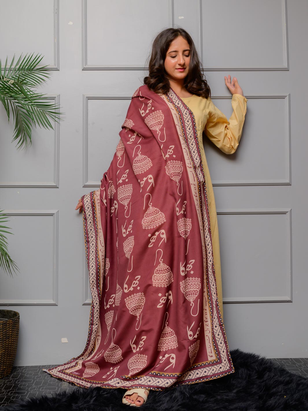 Jhumka Silk Dupatta (Maroon)