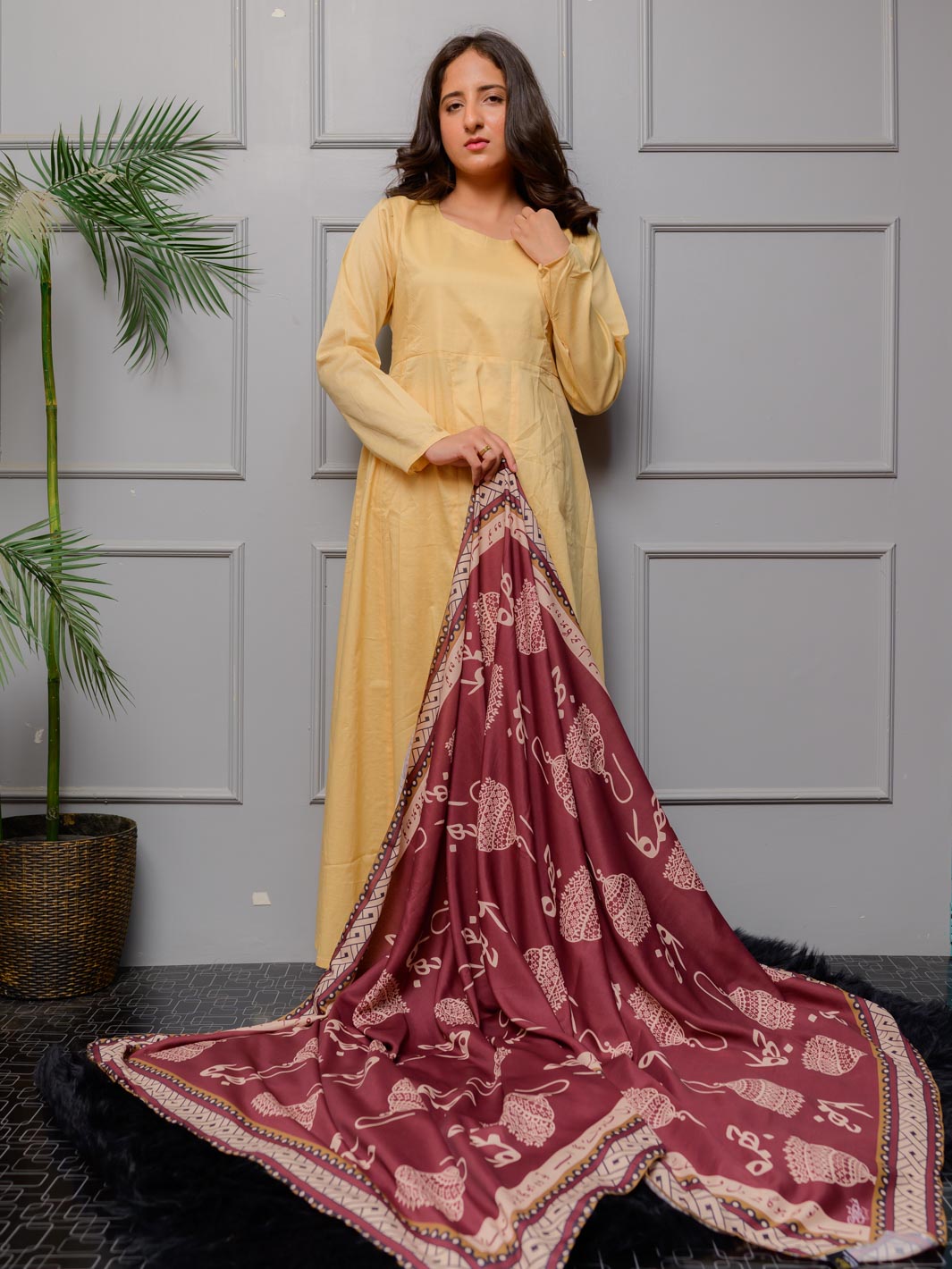 Jhumka Silk Dupatta (Maroon)