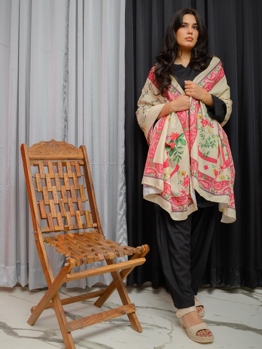Phool Aur Ghalib Silk Dupatta (Skin)