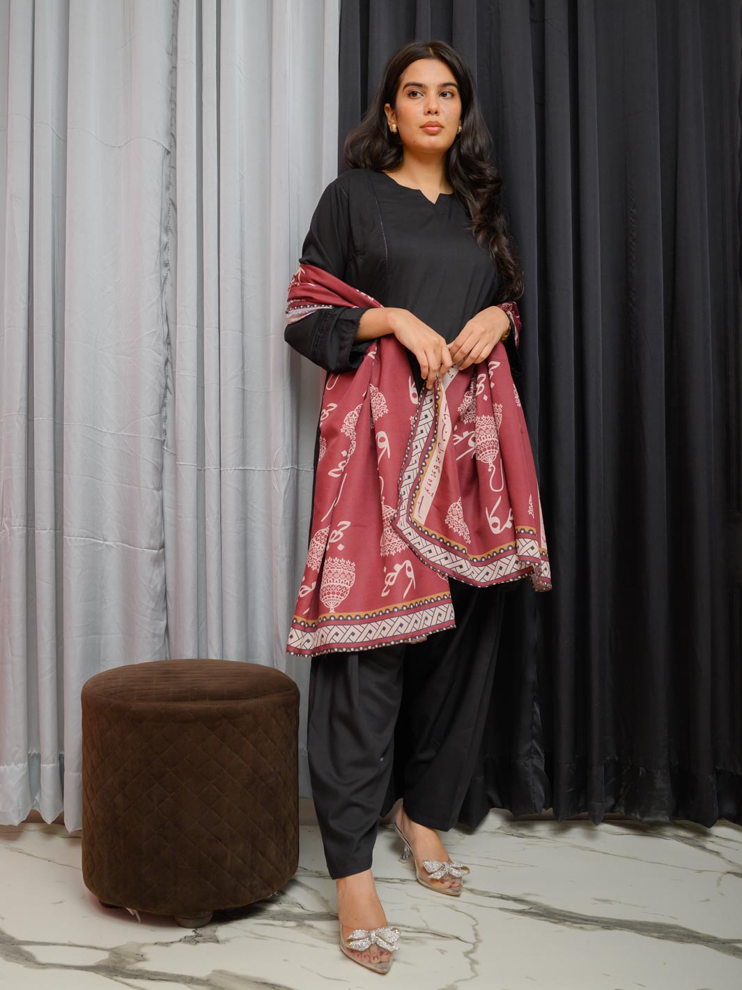 Jhumka Dupatta (Mroon)