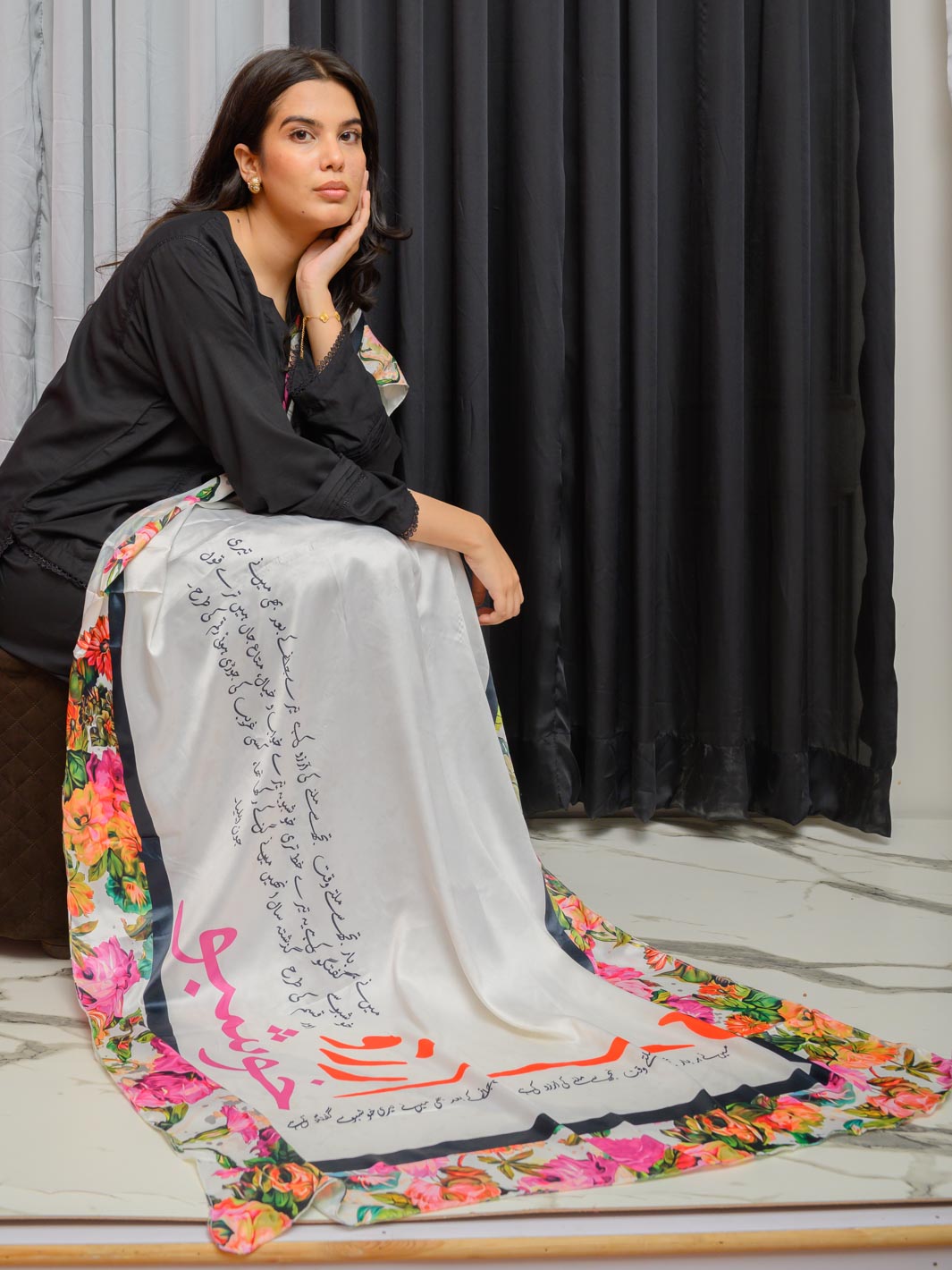 Khushboo Silk Dupatta (White)