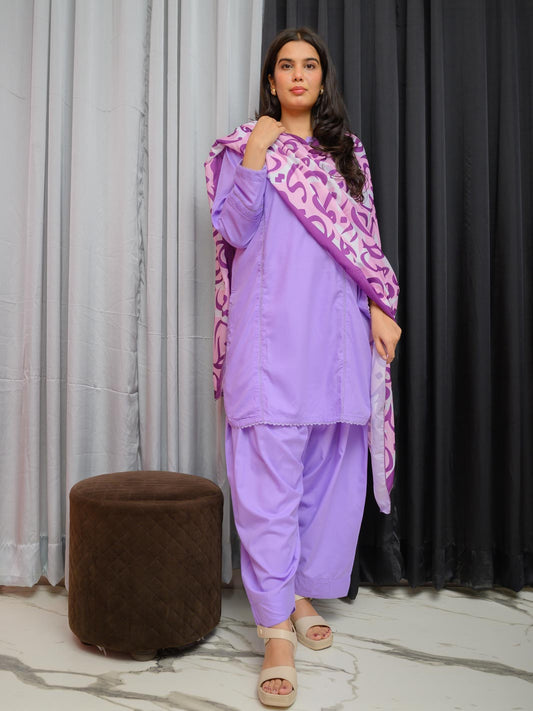 Hujoom Silk Dupatta (purple)