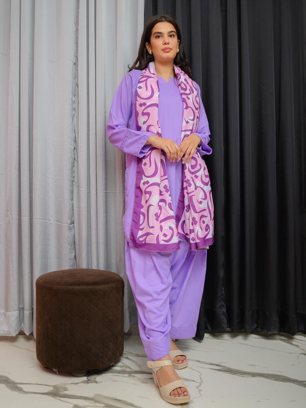 Hujoom Silk Dupatta (purple)
