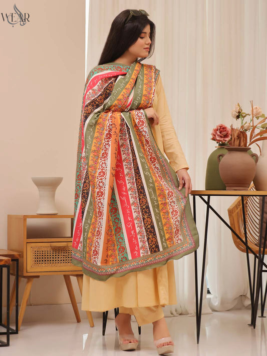 Phool Stripe Silk Dupatta