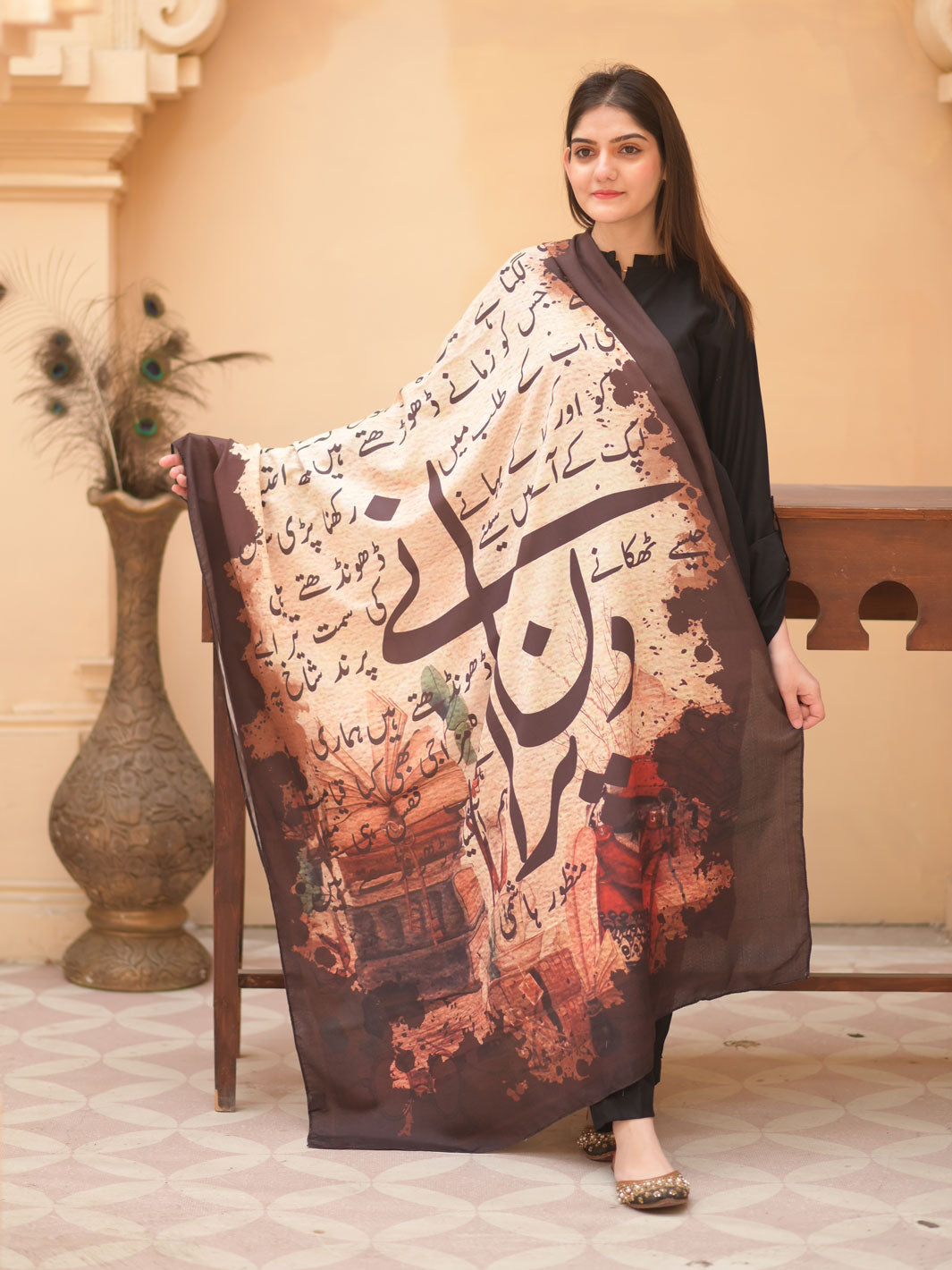 Din Purane Dupatta (Brown)