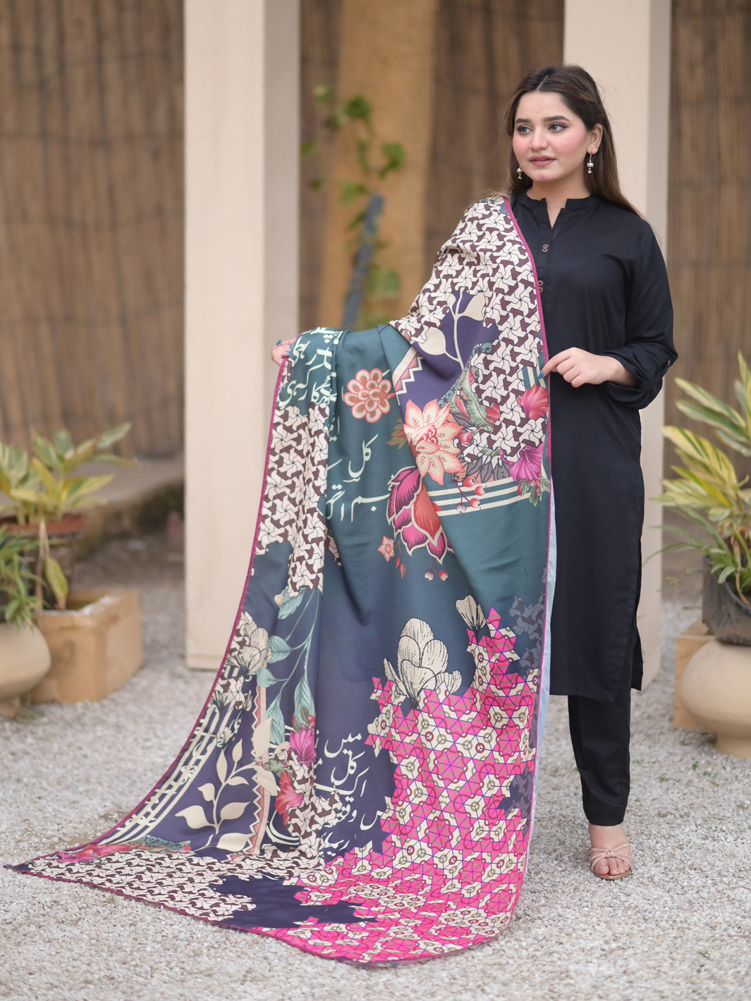 Yaad Silk Dupatta (Greenish)