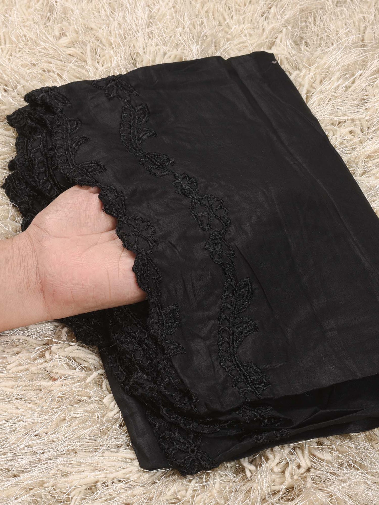 Pure Lawn Dupatta (Black 006)
