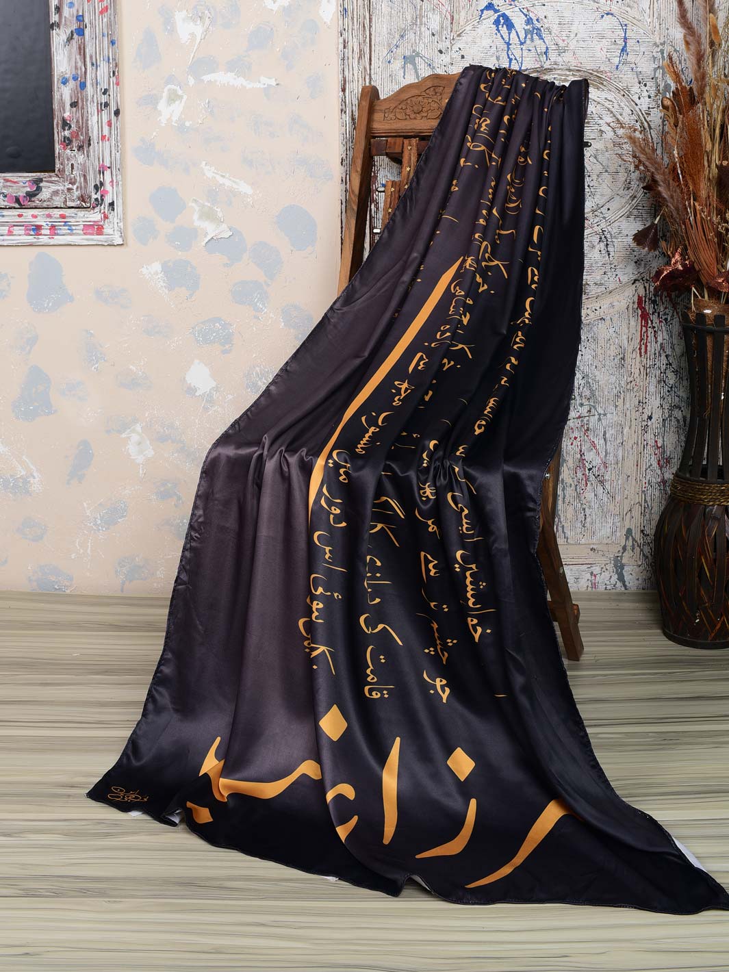 Ghalib Ki Khuahish Silk Dupatta (Black)
