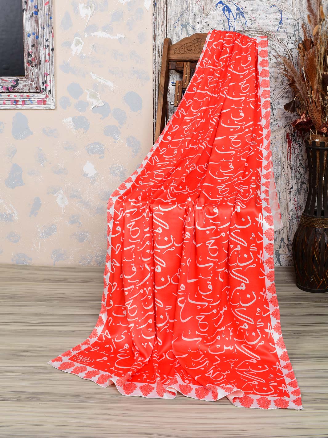 Be Qaida Silk Dupatta (Orange)