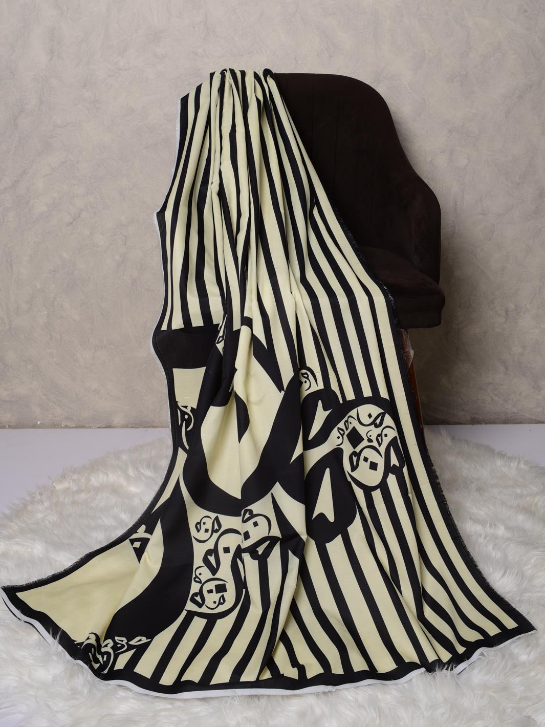 Strip Dupatta (Lemon)