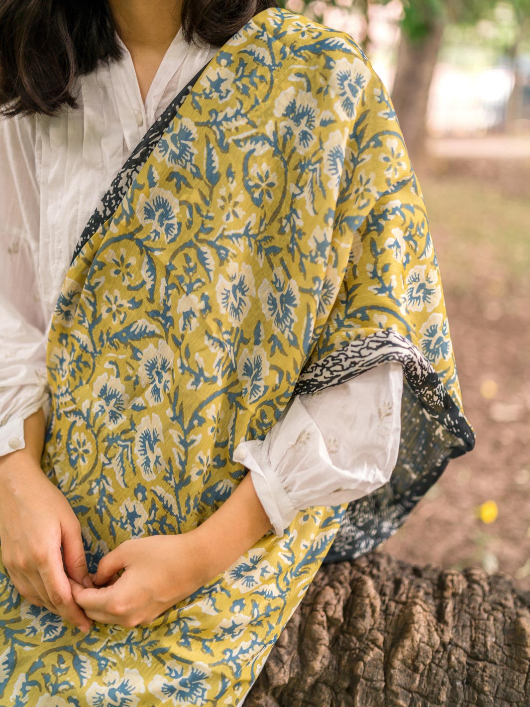 Orchids Floral Stole (Green)