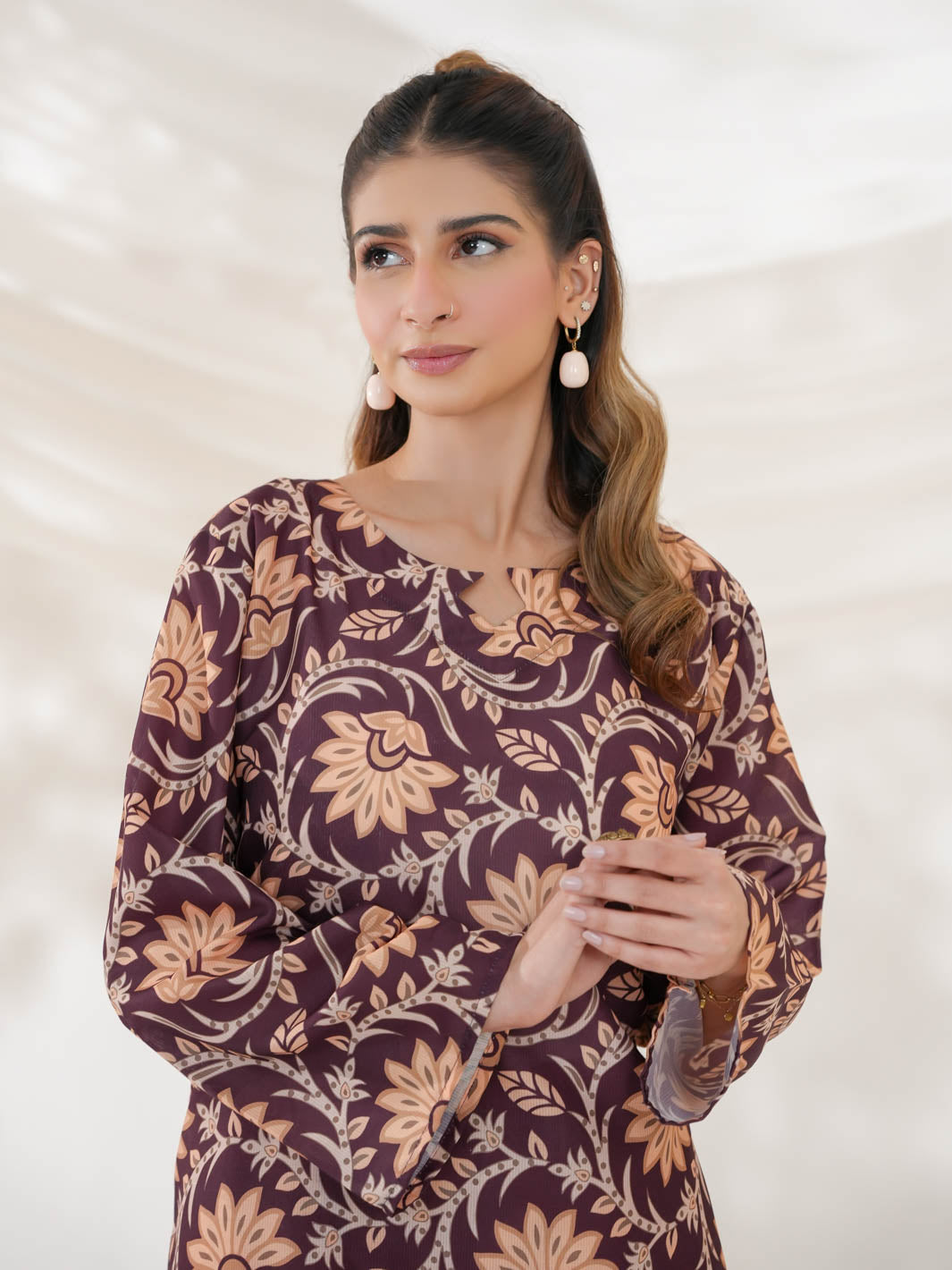 Mahjabeen Co-Ord Set (Maroonish)