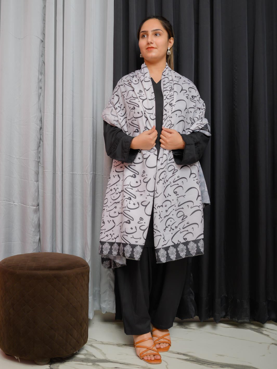 Be Qaida Shawl (White)