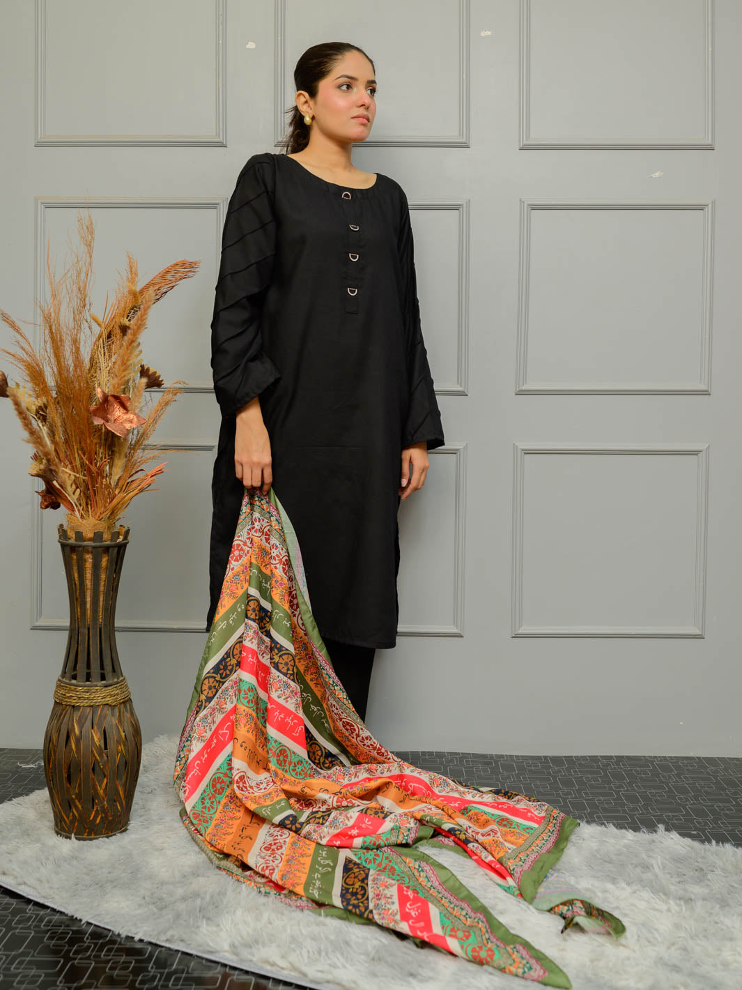 Phool Stripe Dupatta