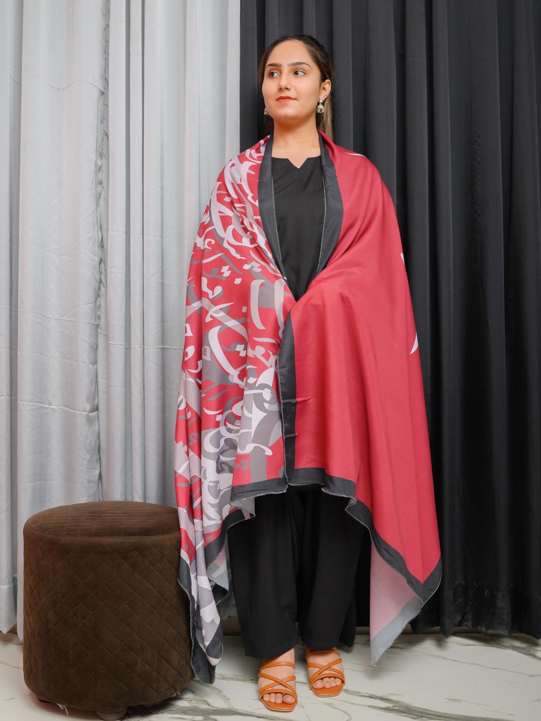 Tadress Silk Dupatta (Maroon)