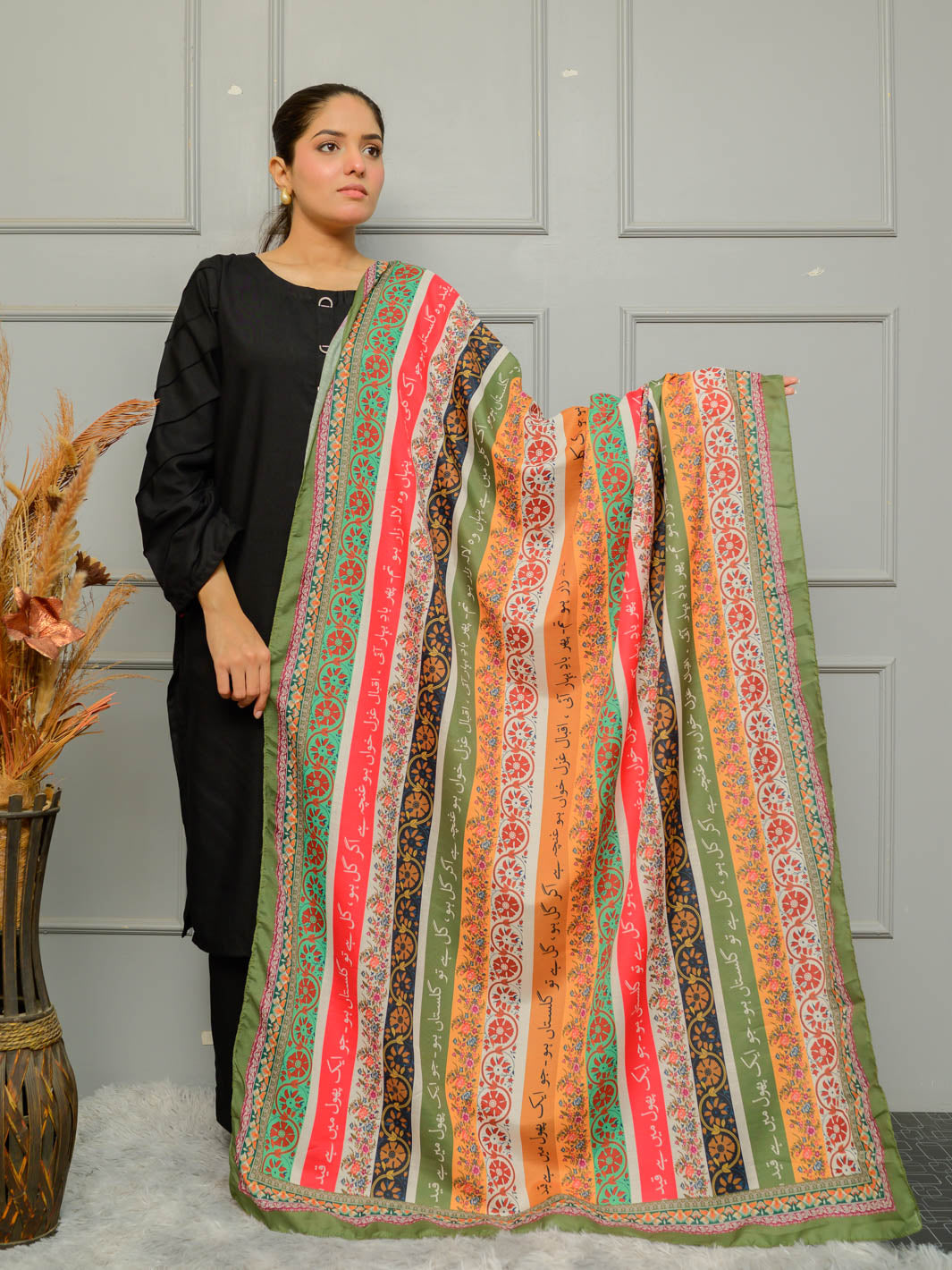Phool Stripe Dupatta