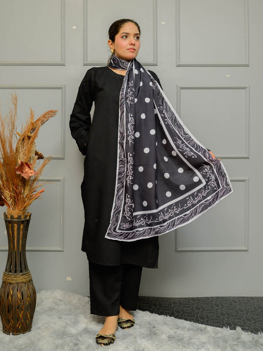 Polka Dot Stole (Black)