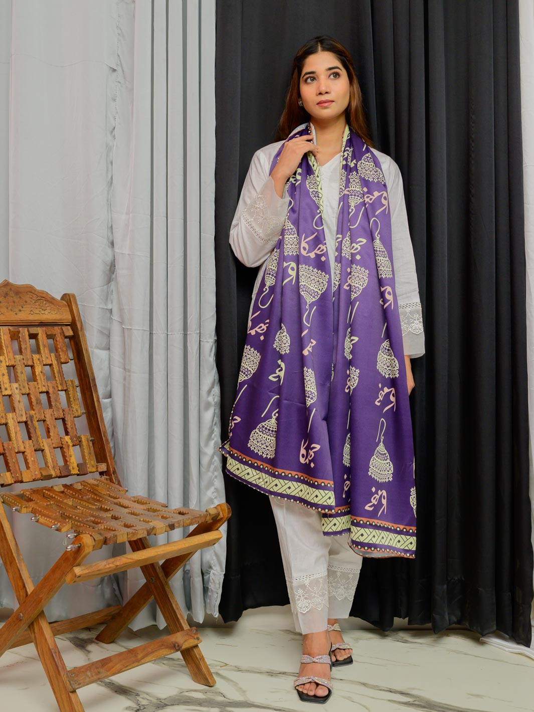 Jhumka Silk Dupatta (Purple)