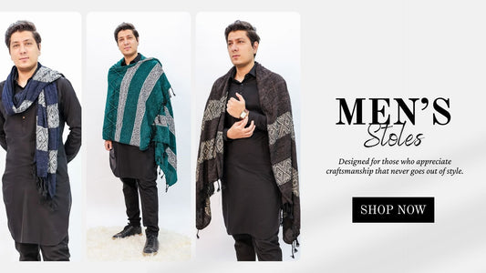 Upgrade Your Winter Look with Wear Ghalib Men's Stoles and Winter Accessories