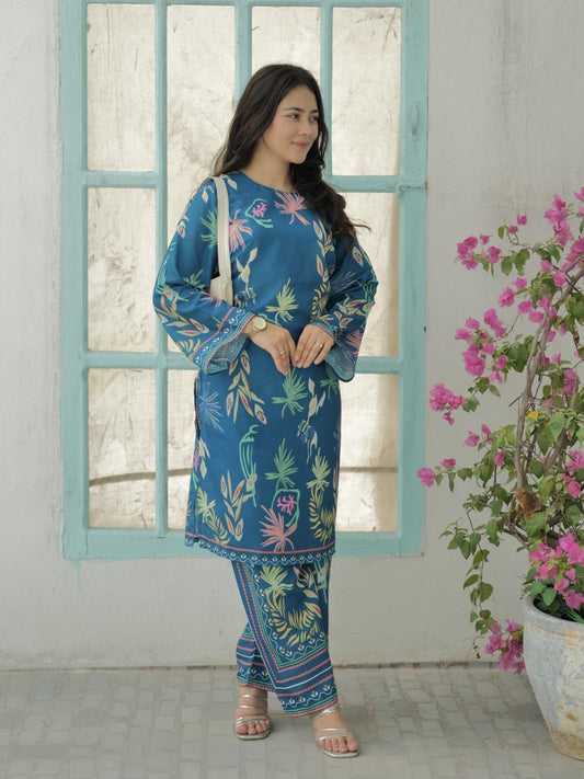 Umeed Co-Ord Set (Steel Blue)