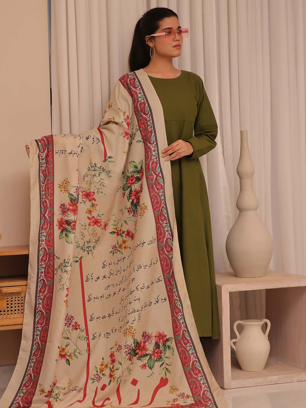 Phool Aur Ghalib  Voile Dupatta