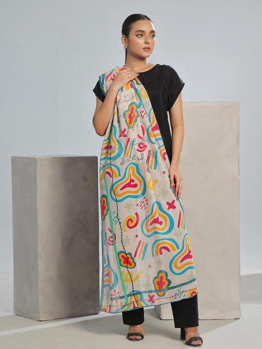 Khuwab Lawn Stole(multi)