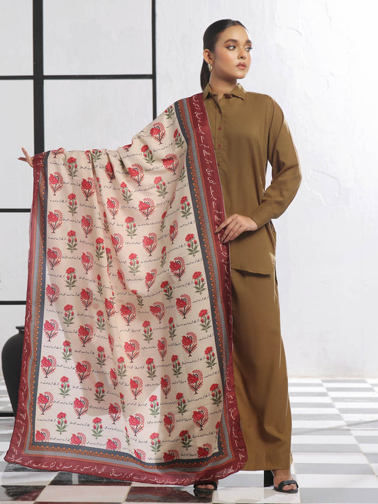 Khudse Silk Dupatta (Beige)