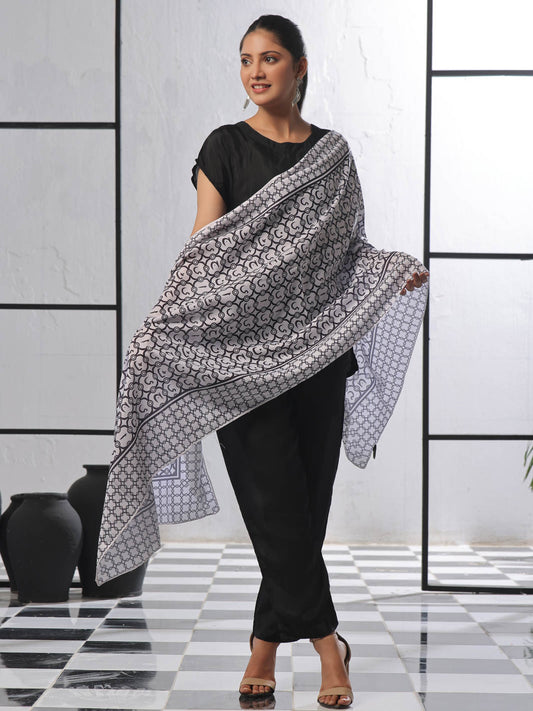 jaan e Huroof Ishq Stole (White)