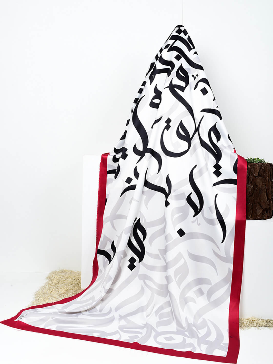 Huroof Silk Dupatta (white)