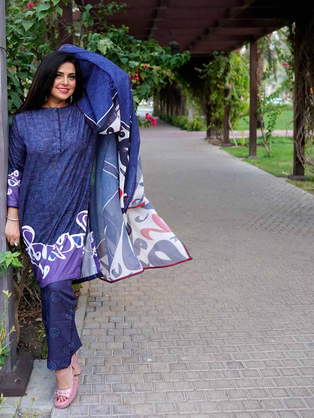 Khushi Stitched 3 Pc (Blue)