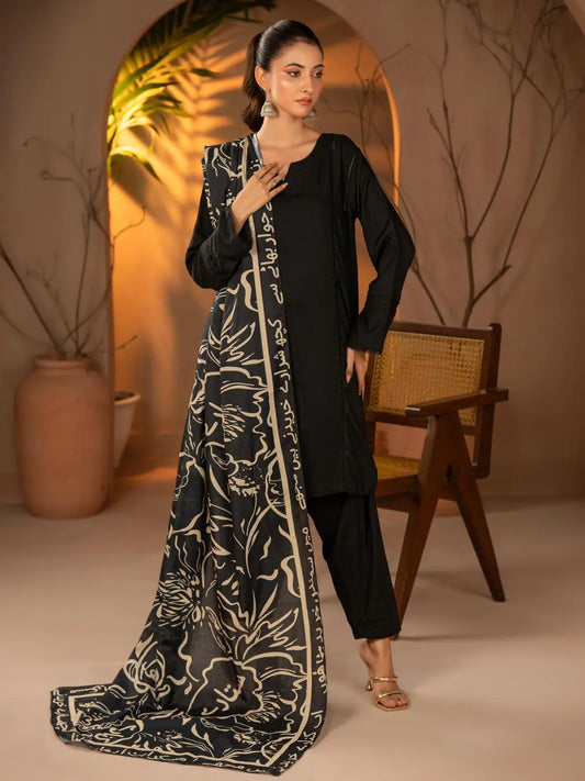 Doodle Art Dupatta (Black)
