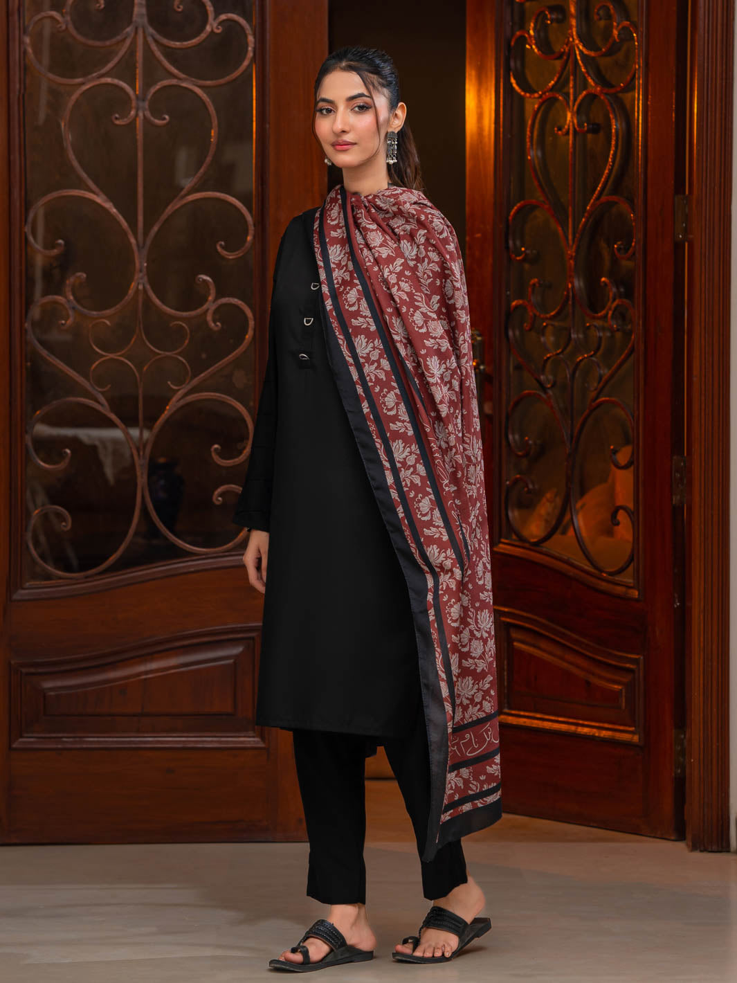 Chahat Silk Dupatta (Brown)