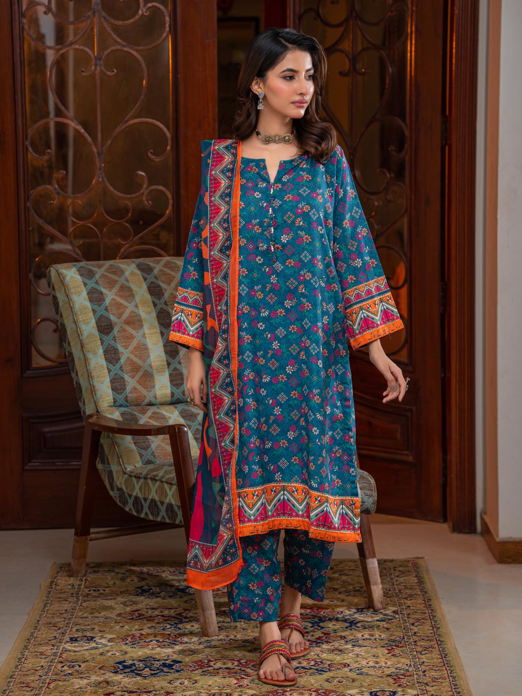 Urooj Stitched 3 Piece (Sea Green)