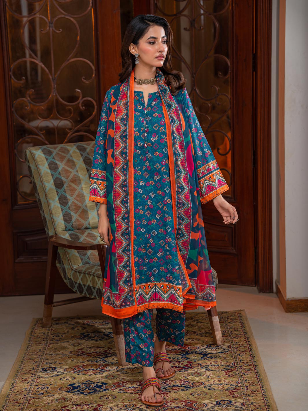 Urooj Stitched 3 Piece (Sea Green)