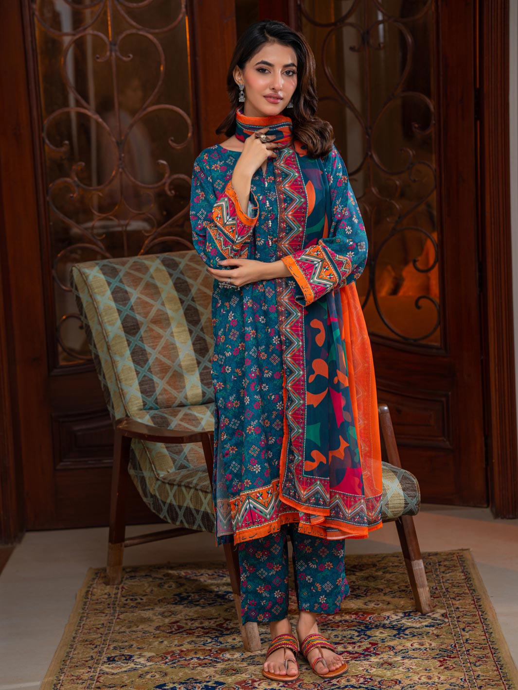 Urooj Stitched 3 Piece (Sea Green)